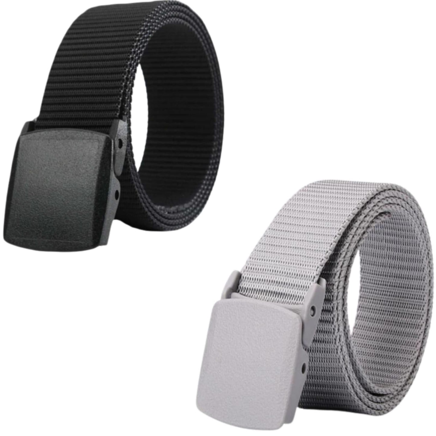 Unisex Canvas Belt Pack Of 2 (1 black and other 1 is assorted color